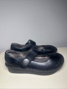 Alegria Black leather Mary Jane Comfort clog Shoes